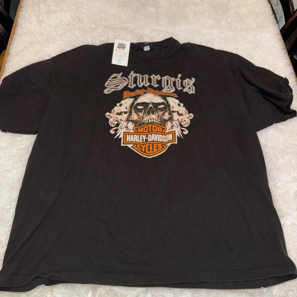 Harley-Davidson Sturgis T-Shirt Mens 3XL Black Excellent Skull Graphic Rally Tee
